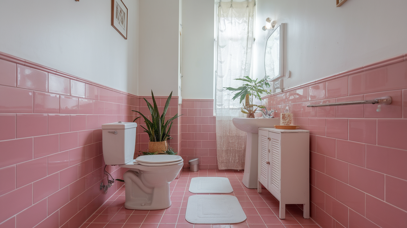 Bubblegum Pink Floor Tiles