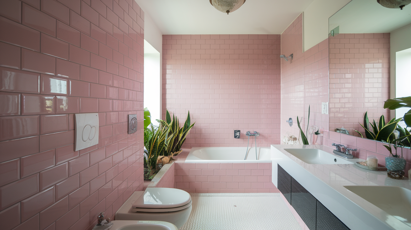 Glossy Pink Wall Tiles
