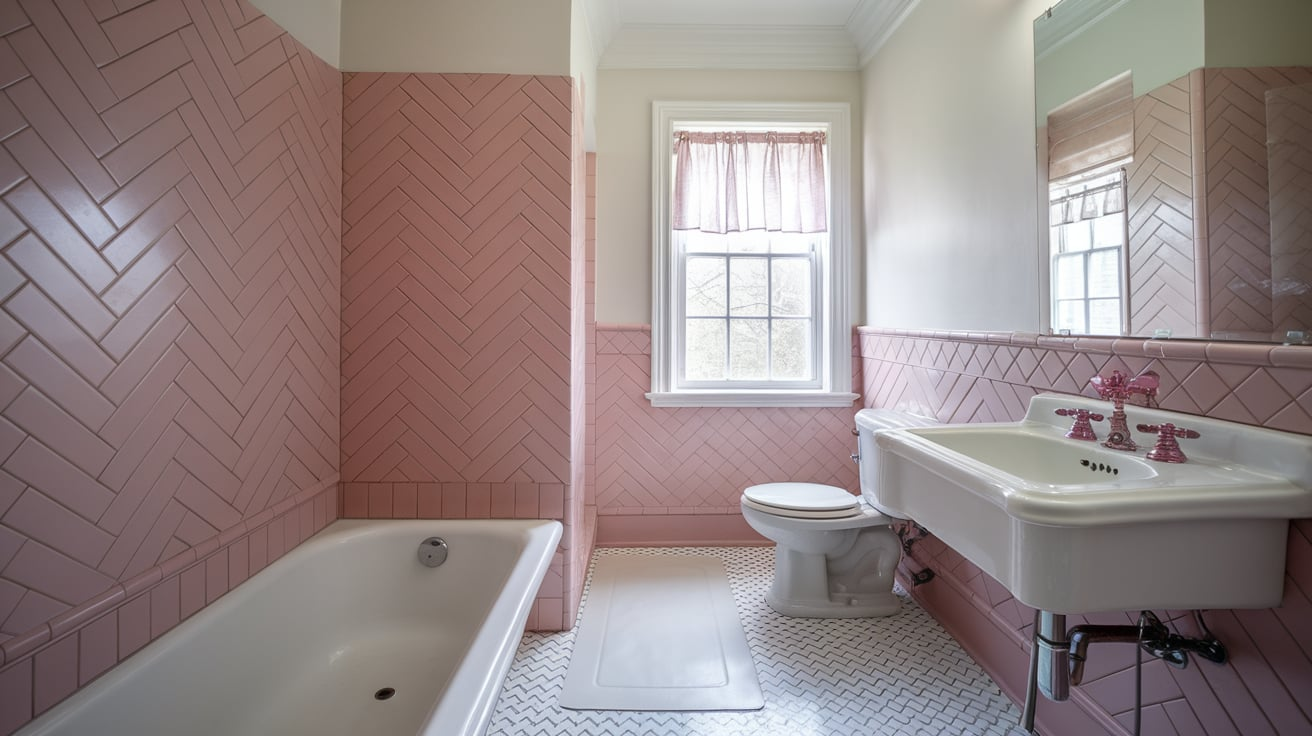 Pink Chevron Tiles
