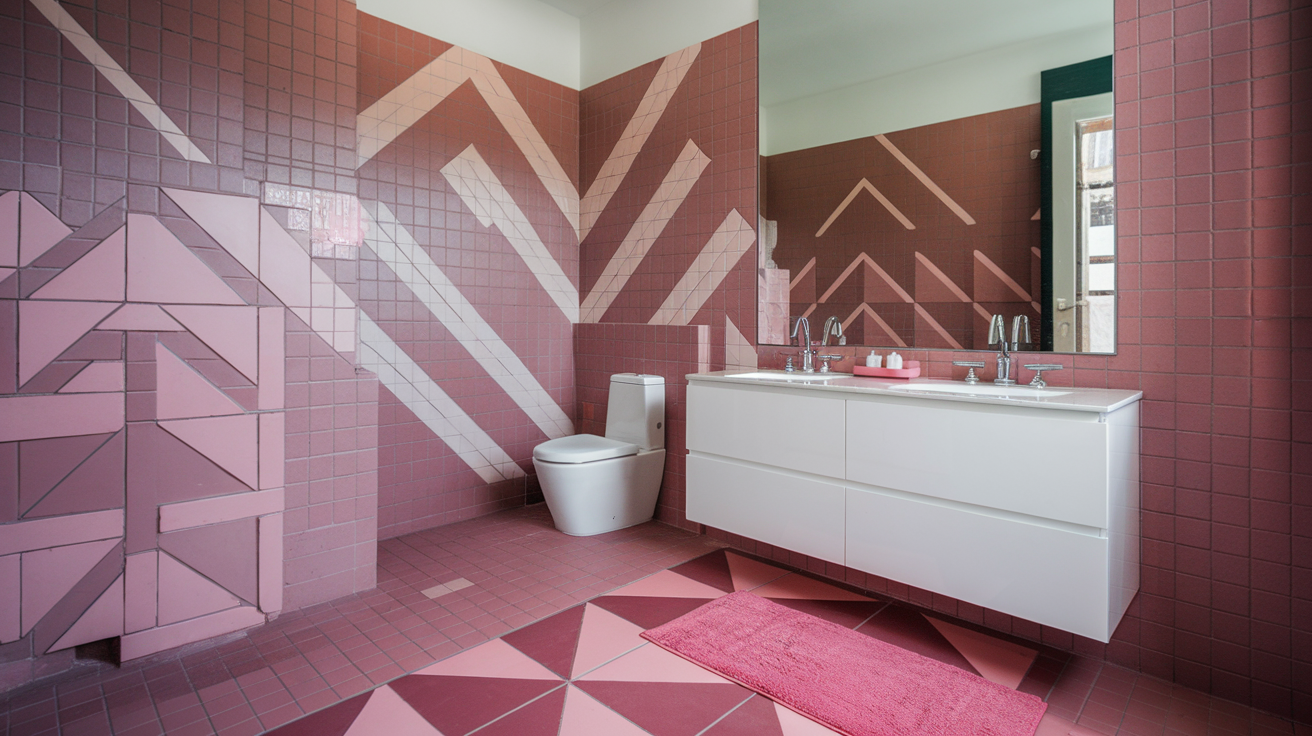Pink Geometric Tiles