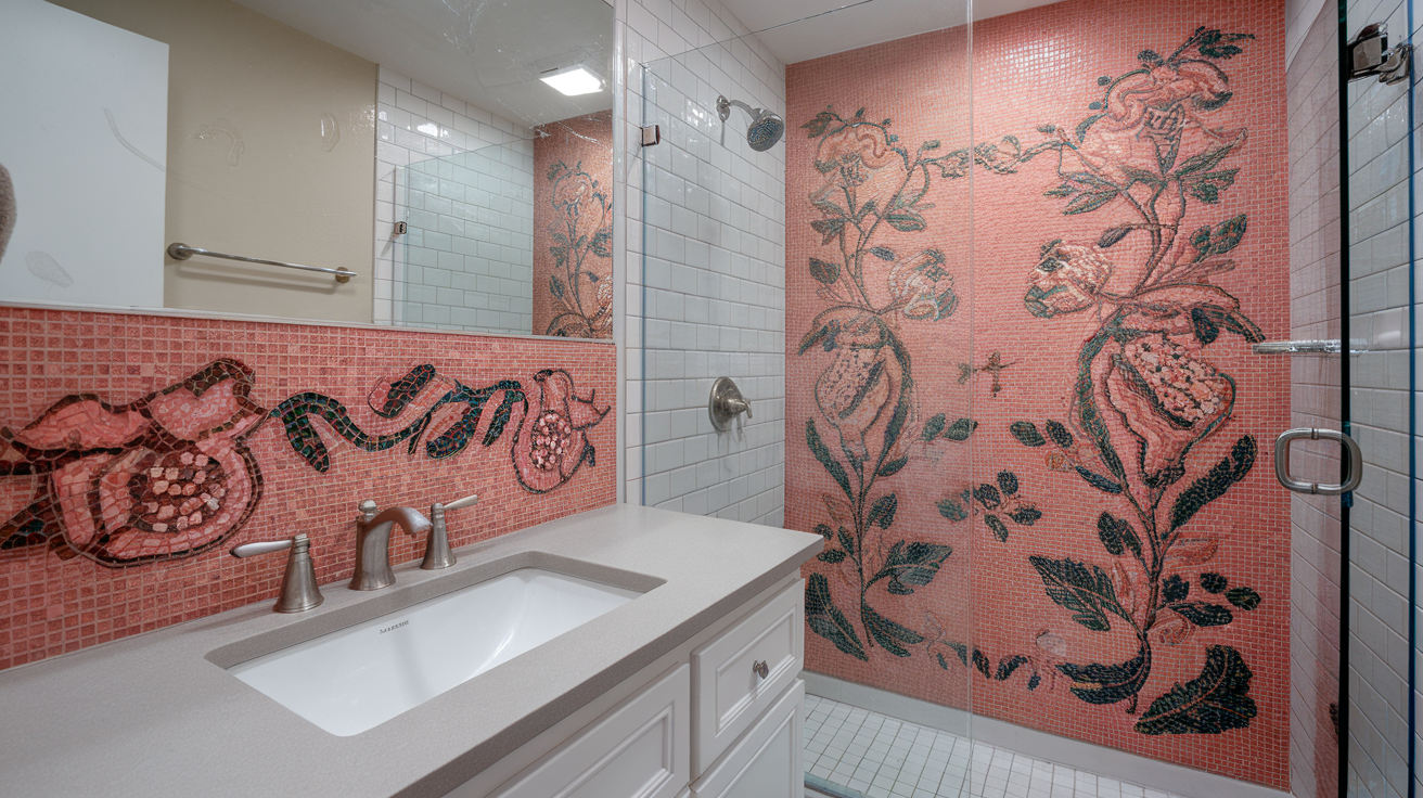 Pink Mosaic Tiles