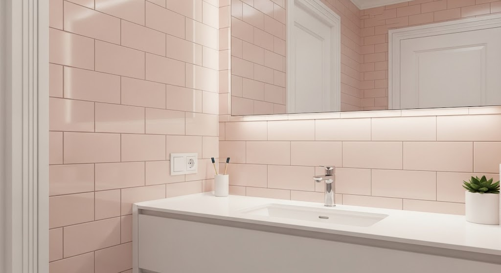 Soft Blush Subway Tiles